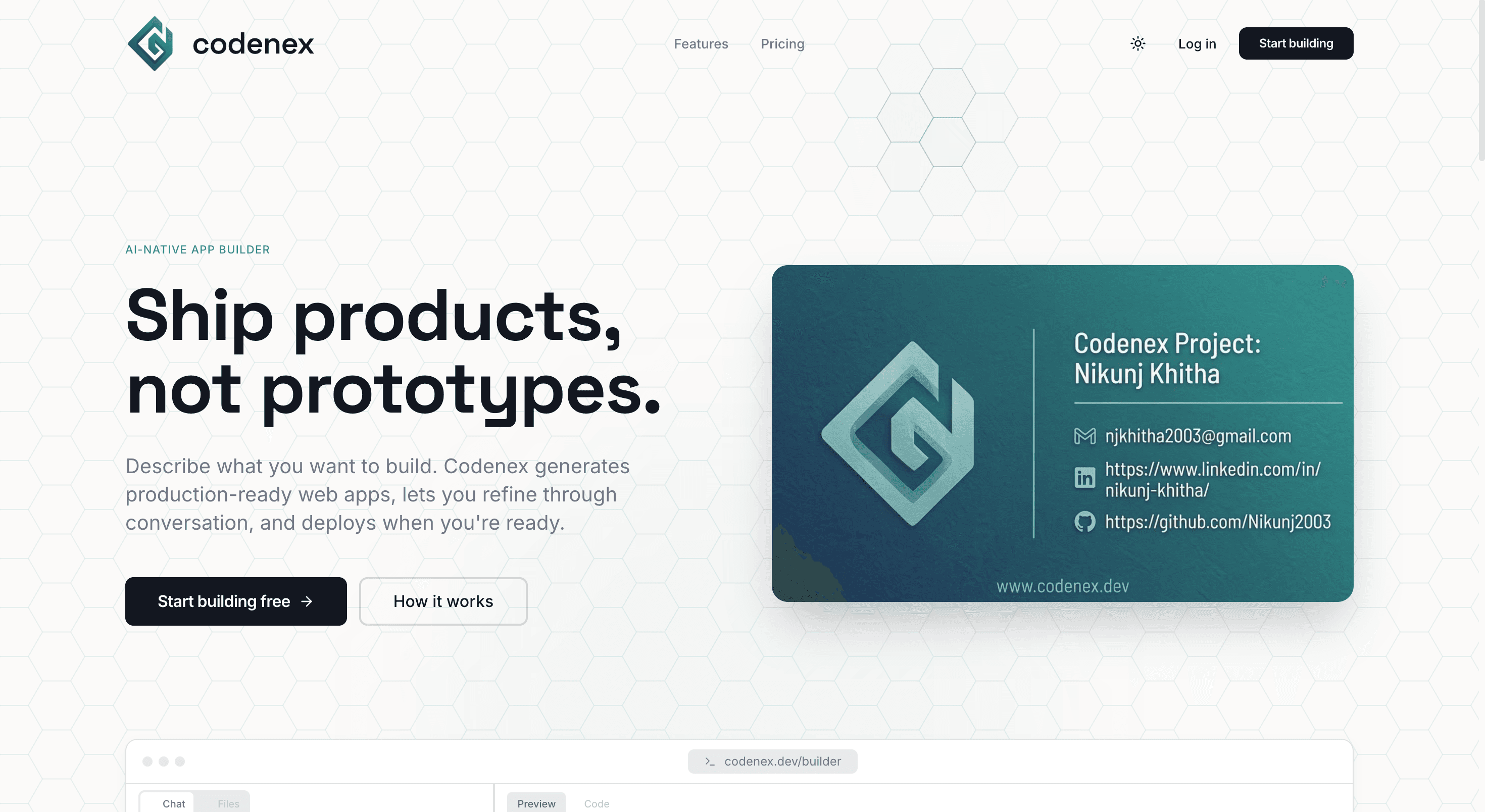 CodeNex: AI Builder preview